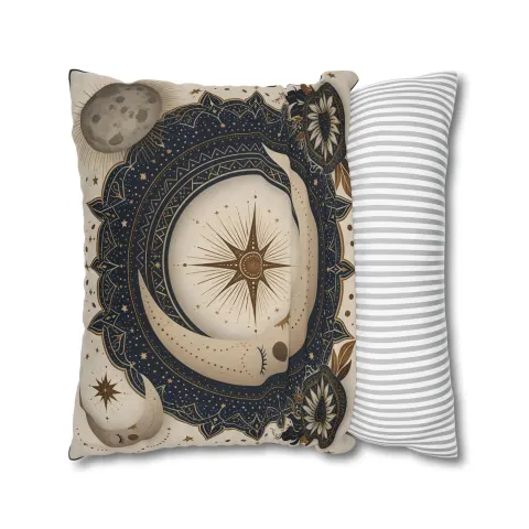 Celestial Moon Compass Pillowcase, photograph 3