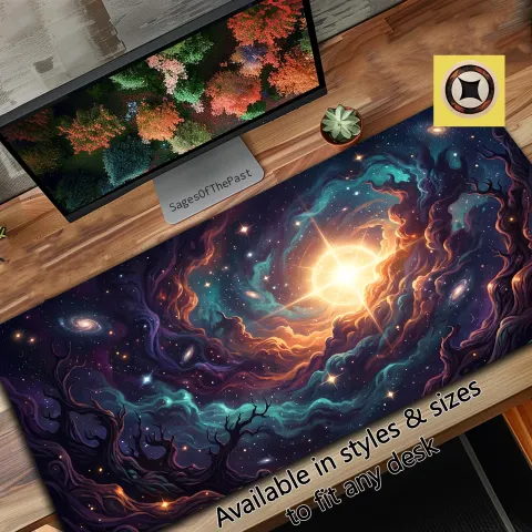 Nebula and Starburst Desk Mat