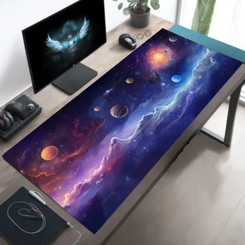 Anime Space and Planets Desk Mat