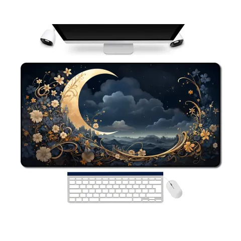 Crescent Moon and Wildflower Desk Mat, photograph 3