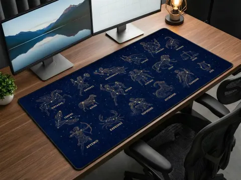Zodiac Constellations Desk Mat
