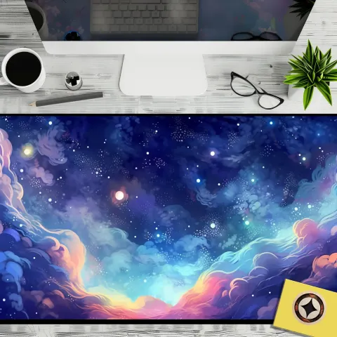 Pastel Anime Nebula Desk Mat, photograph 2