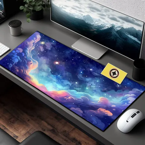 Pastel Anime Nebula Desk Mat, photograph 3