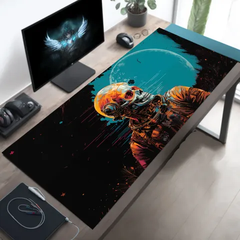 Skeleton Astronaut Desk Mat