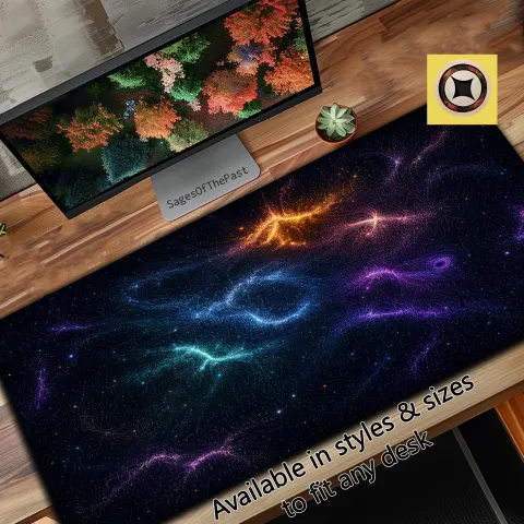 Cosmic Nebula Swirls Desk Mat