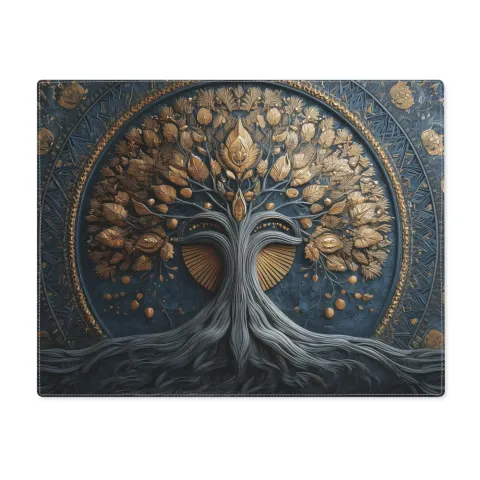 Celestial Tree of Gold and Blue Placemat, photograph 3