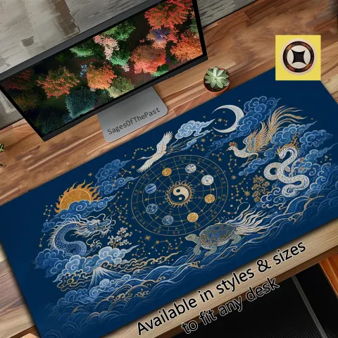 Yin Yang Celestial Zodiac Desk Mat, photograph 2