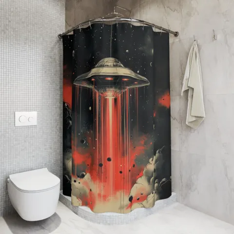 Cosmic UFO Shower Curtain, photograph 2