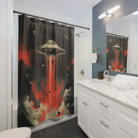 Cosmic UFO Shower Curtain, photograph 3