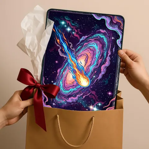 Stylized Galaxy Desk Mat, photograph 3