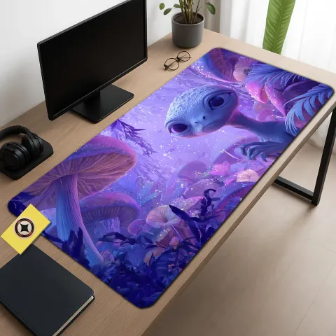 Bioluminescent Alien Forest Desk Mat