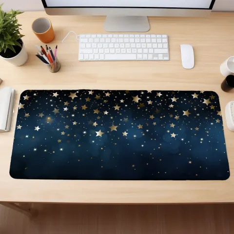 Blue Night Starry Sky Desk Mat, photograph 3