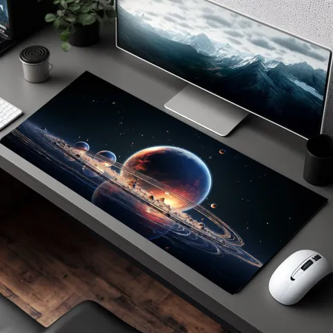 Cosmic Rings and Moons Desk Mat, photograph 2