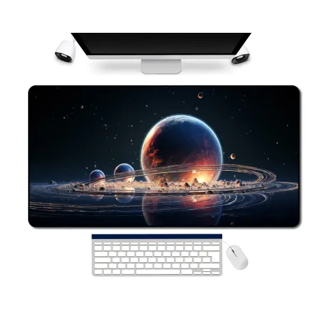 Cosmic Rings and Moons Desk Mat, photograph 3