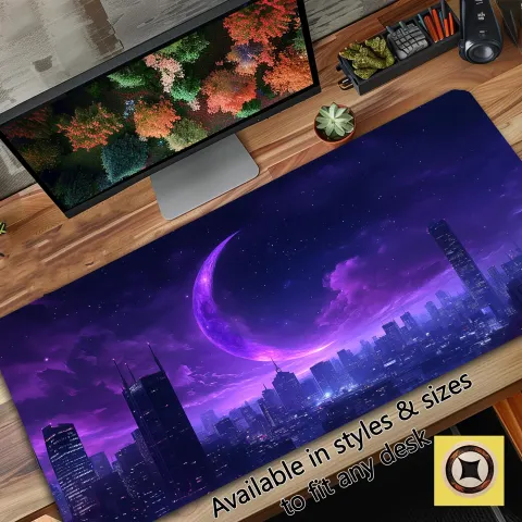 Purple Celestial City Desk Mat