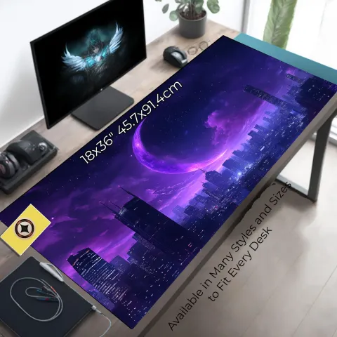 Purple Celestial City Desk Mat, photograph 2