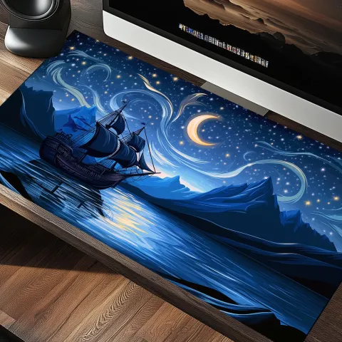 Sailing Ship Under a Starry Sky Playmat