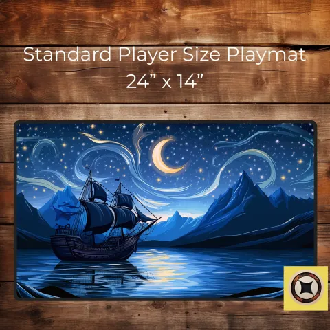 Sailing Ship Under a Starry Sky Playmat, photograph 2