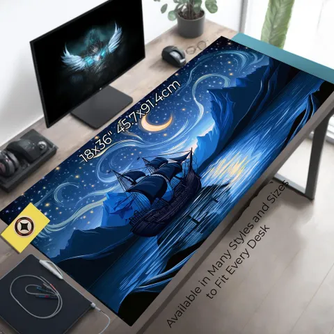 Sailing Ship Under a Starry Sky Playmat, photograph 3